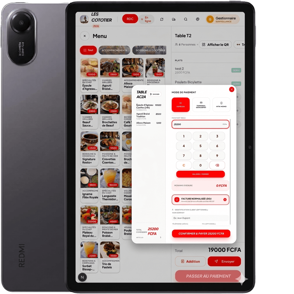 Resto+ Interface Table View